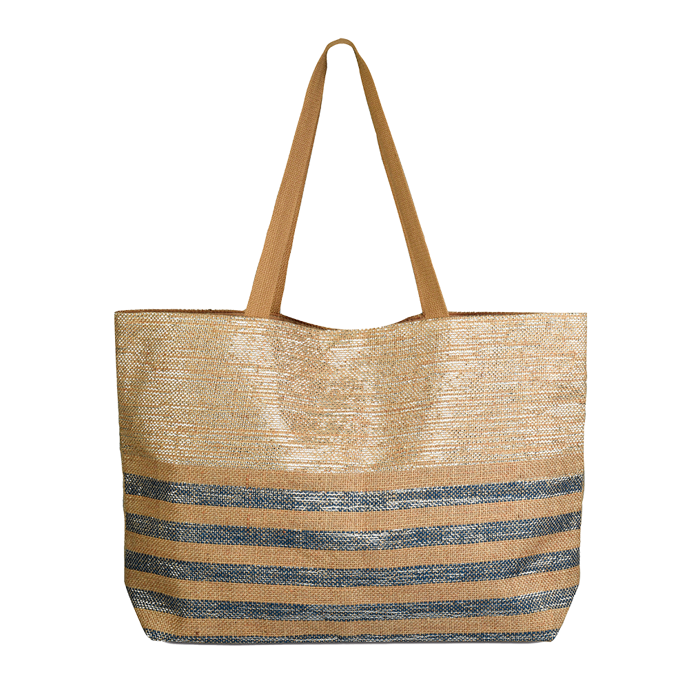 Your large striped jute tote bag