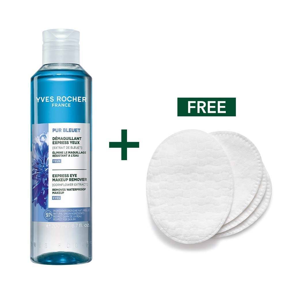 Duo Express Eye Makeup Remover Pur Bleuet + Cotton Pads
