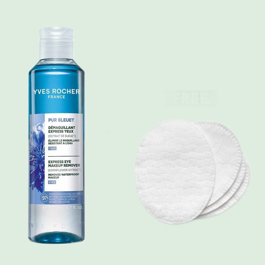 Duo Express Eye Makeup Remover Pur Bleuet + Cotton Pads