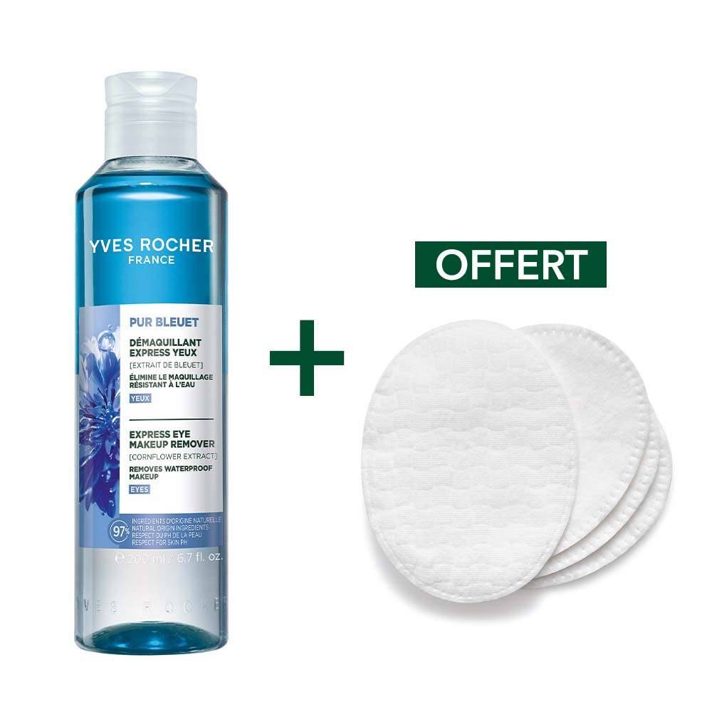 Duo Démaquillant Express Yeux Pur Bleuet + Cotons