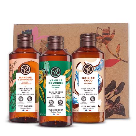 Ensemble 3 bains douche 400 ml - Senteurs Tropicales