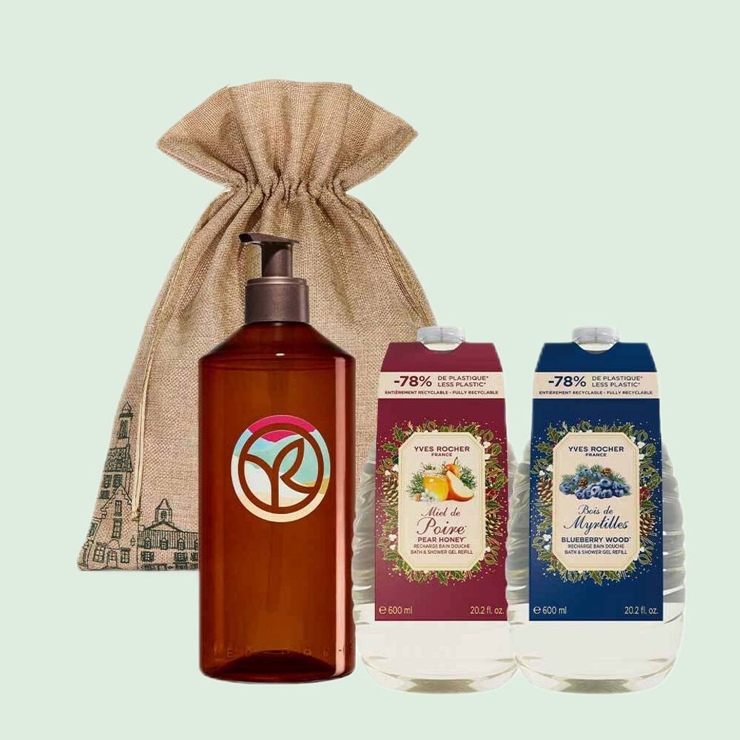 Eco-refill Shower Gels Duo - Blueberry Wood & Pear Honey