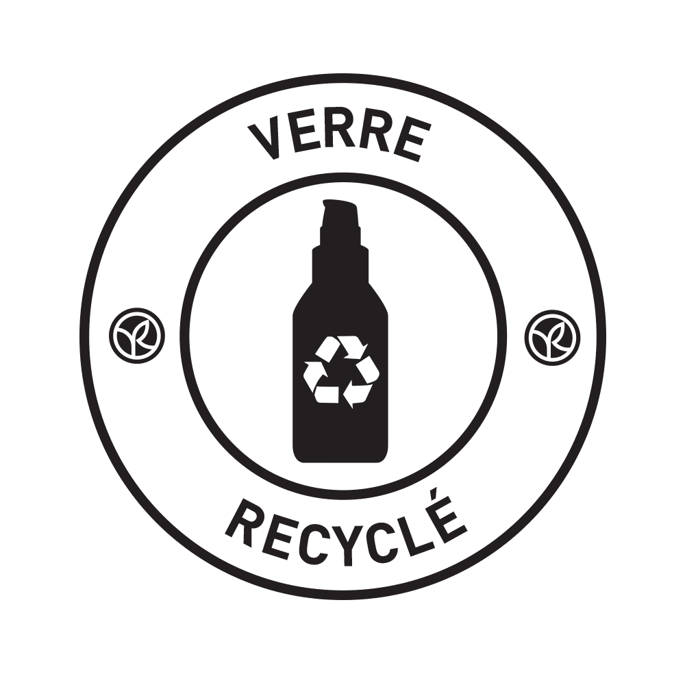 Pictogramme verres recyclés par yves rocher