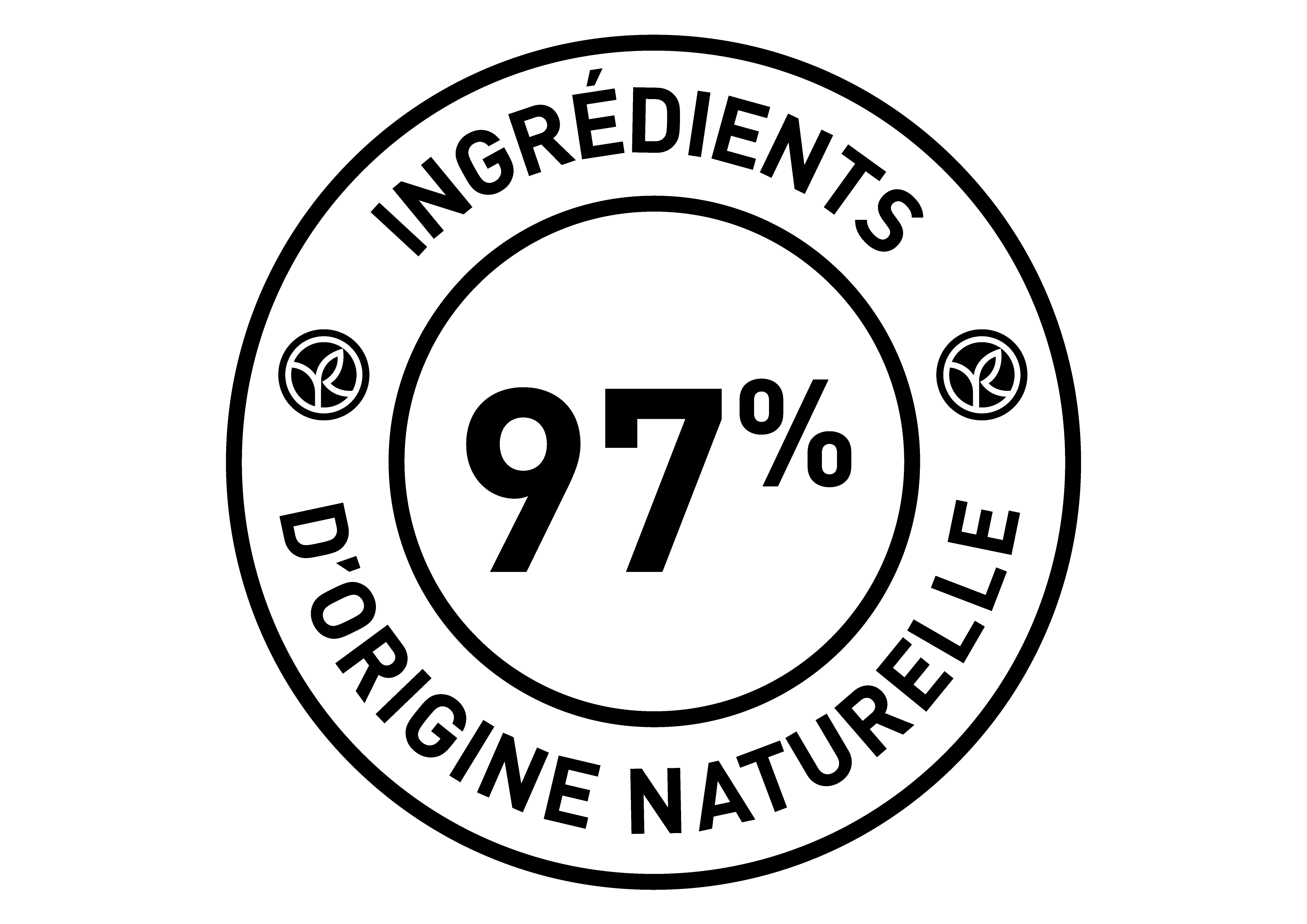 Ingrédients d'origine naturelle 97%