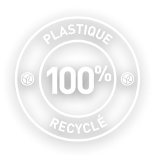 Stamps 100% recycled & recyclable* plastic